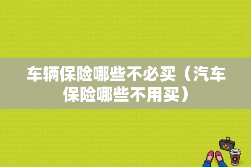 车辆保险哪些不必买（汽车保险哪些不用买）