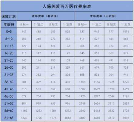 人保百万医疗保险的缴费标准？百万高端医疗保险