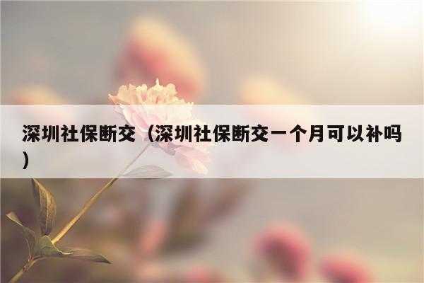 深圳医疗保险停交两个月有什么影响？深圳医疗保险断交