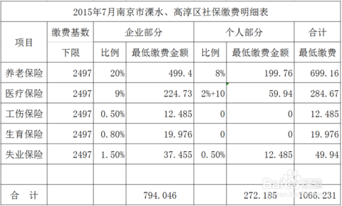 溧水社保多少（溧水社保多少岁退休）