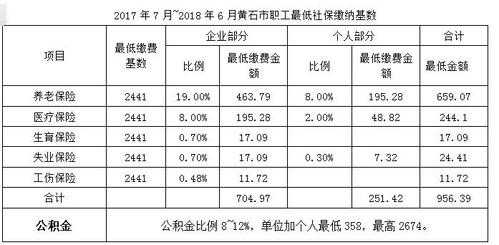 黄石市社保交多少钱（黄石社保标准）