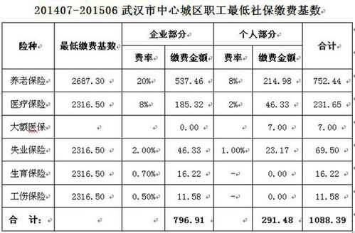 东西湖社保交多少钱（东西湖区社保标准）