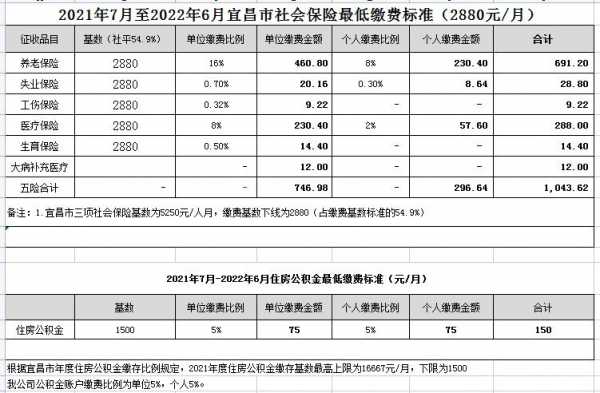 宜昌医疗保险基数（宜昌市2021年医保基数）